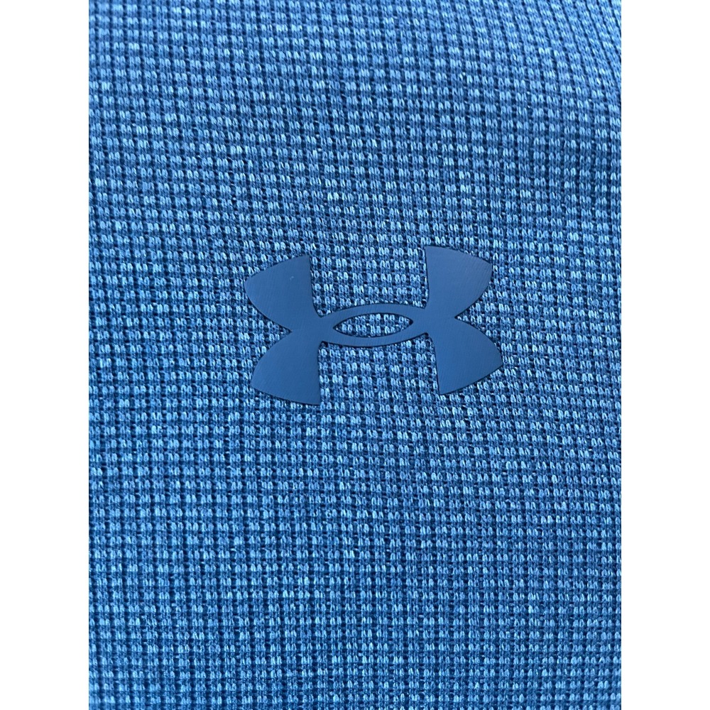 Under Armour Mens 2XL Pullover Blue Golf 1/4 Zip Textured Knit Loose Fit - Picture 4 of 15